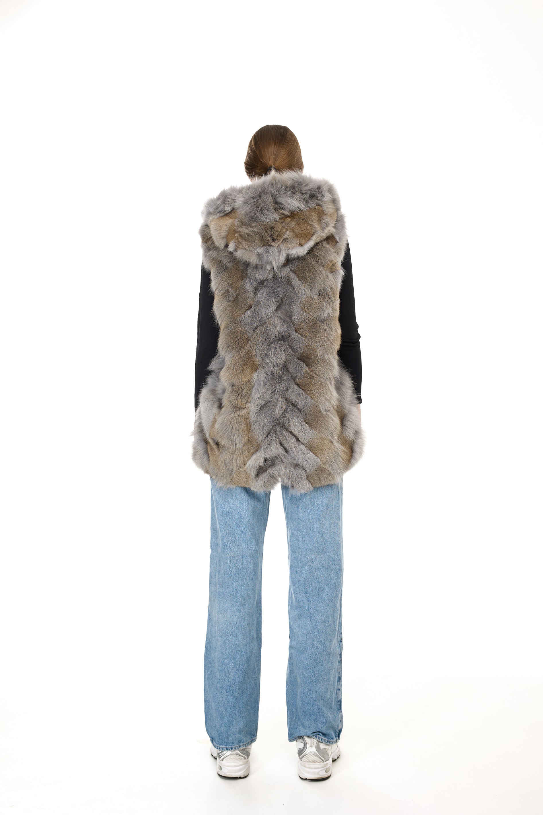 Parka long Urban GREY in Misto Cotone Impermeabile con Gilet in Coyote