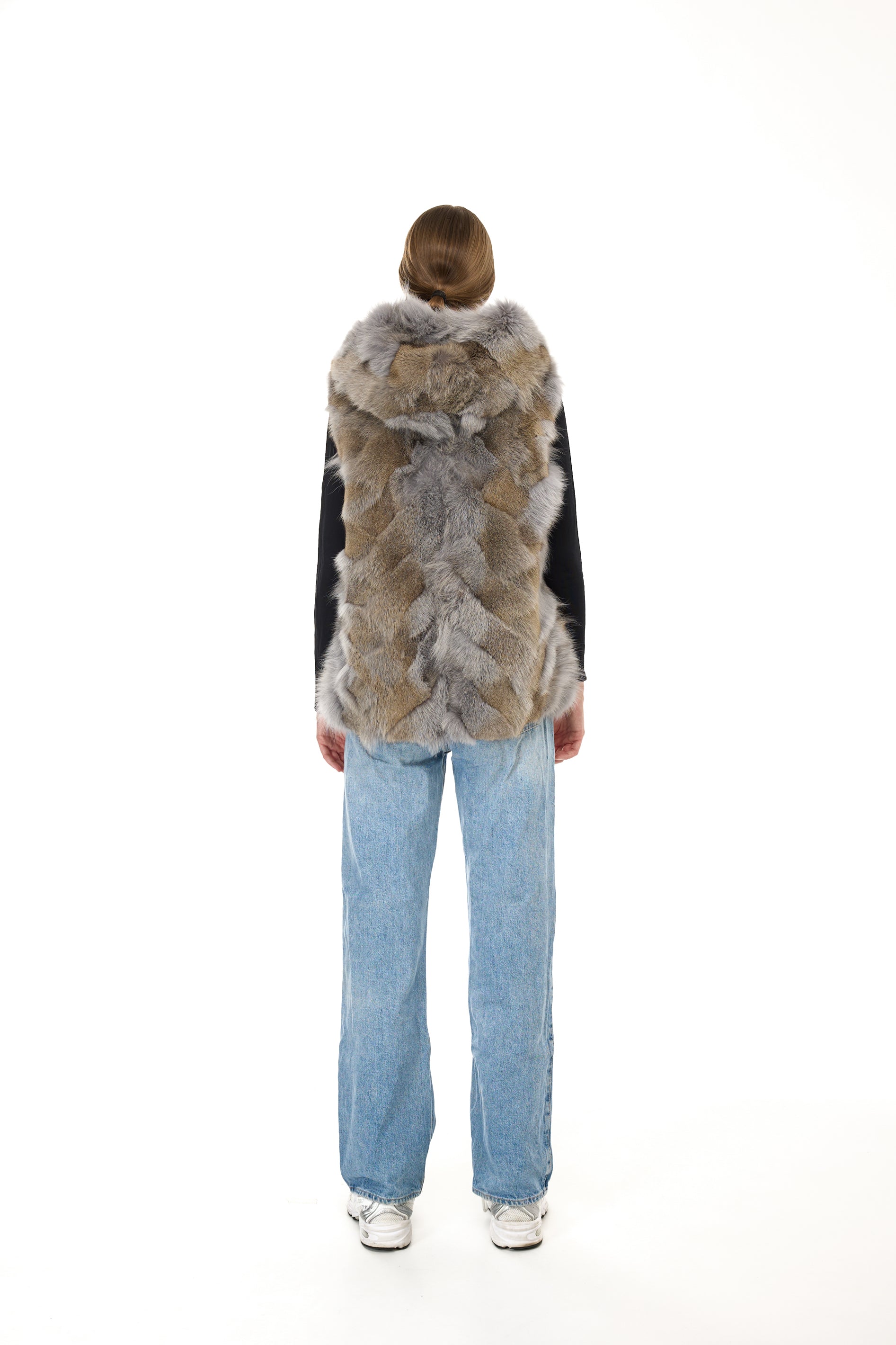 Parka short Urban GREY in Misto Cotone Impermeabile con Gilet in coyote
