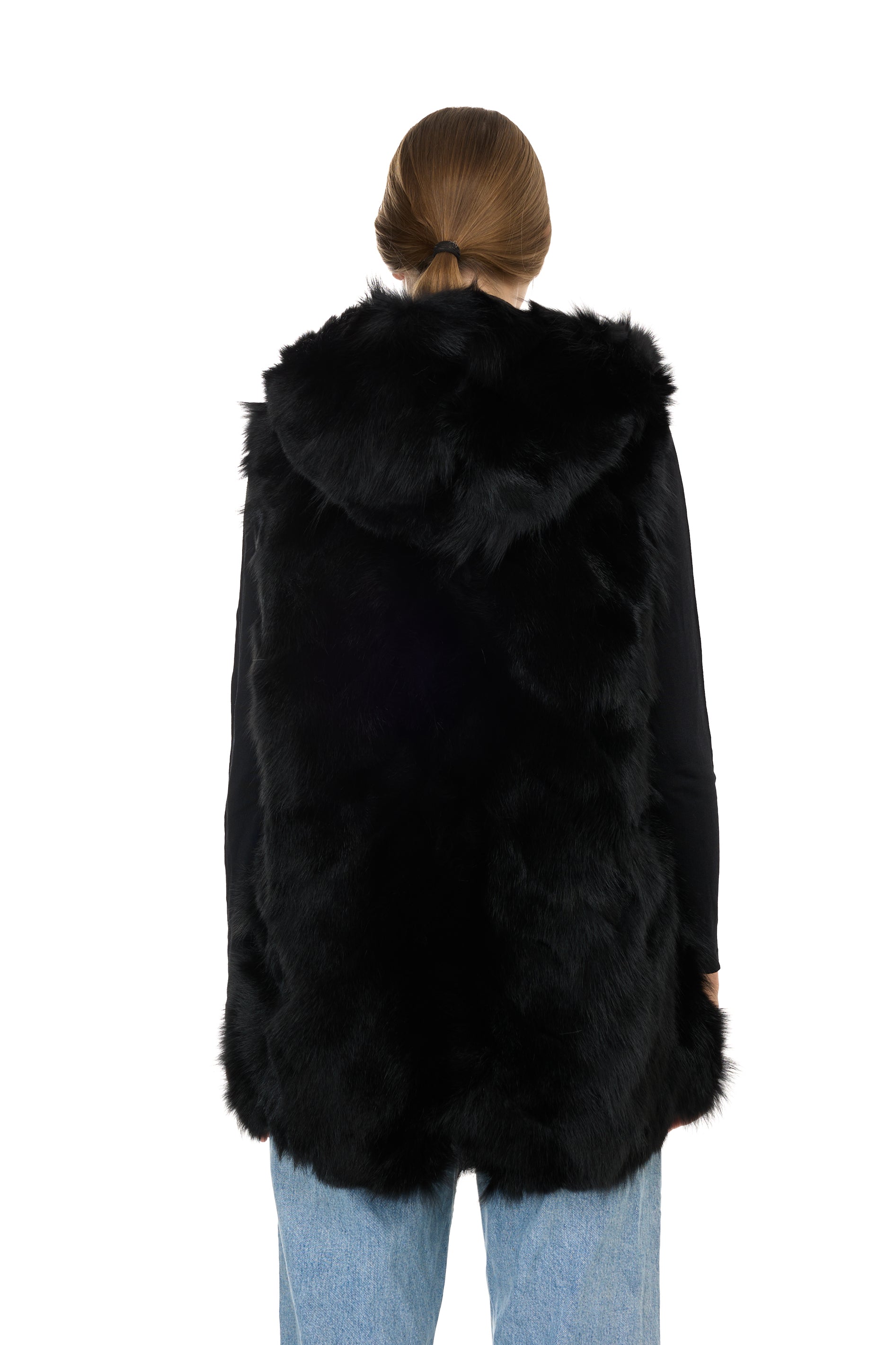 Parka long Urban BLACK in Misto Cotone Impermeabile con Gilet