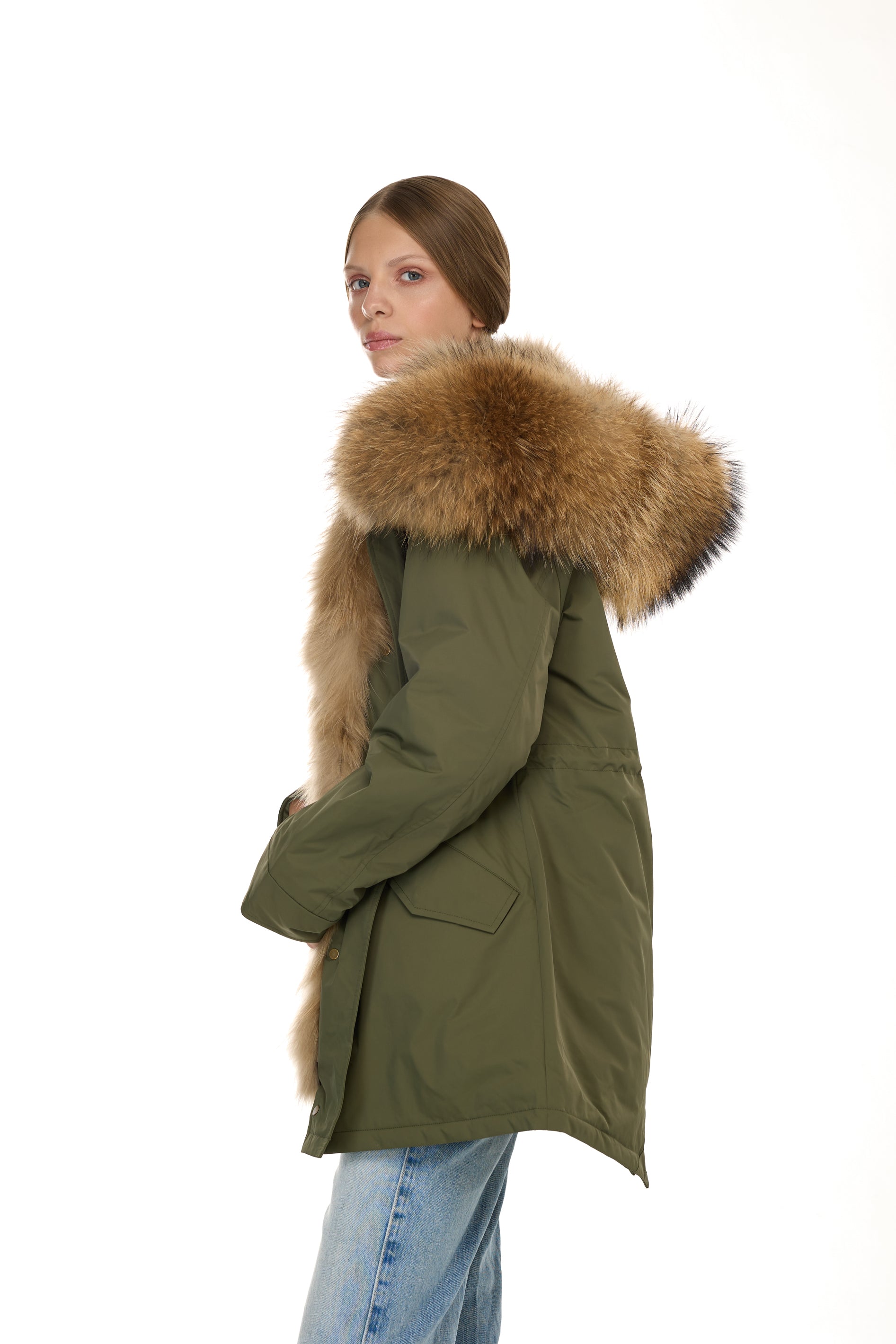 Parka long Urban RACCOON in Misto Cotone Impermeabile con Gilet