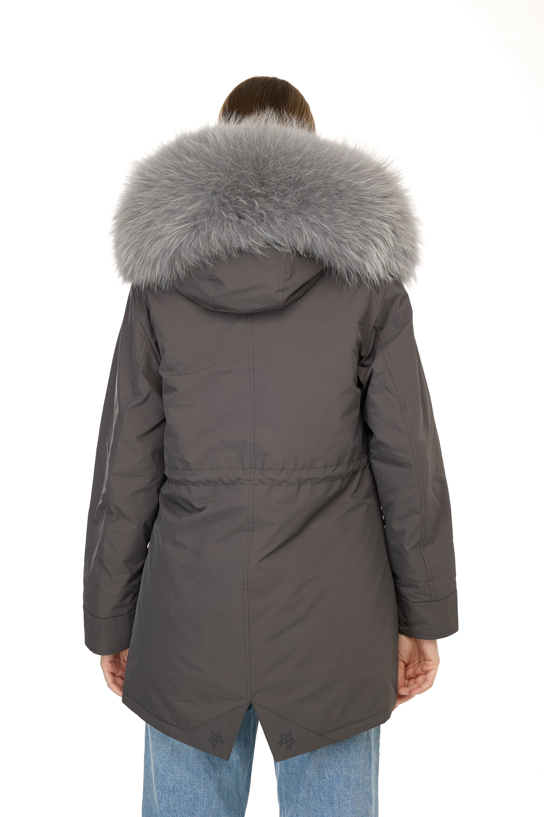 Parka long Urban GREY in Misto Cotone Impermeabile con Gilet in Coyote