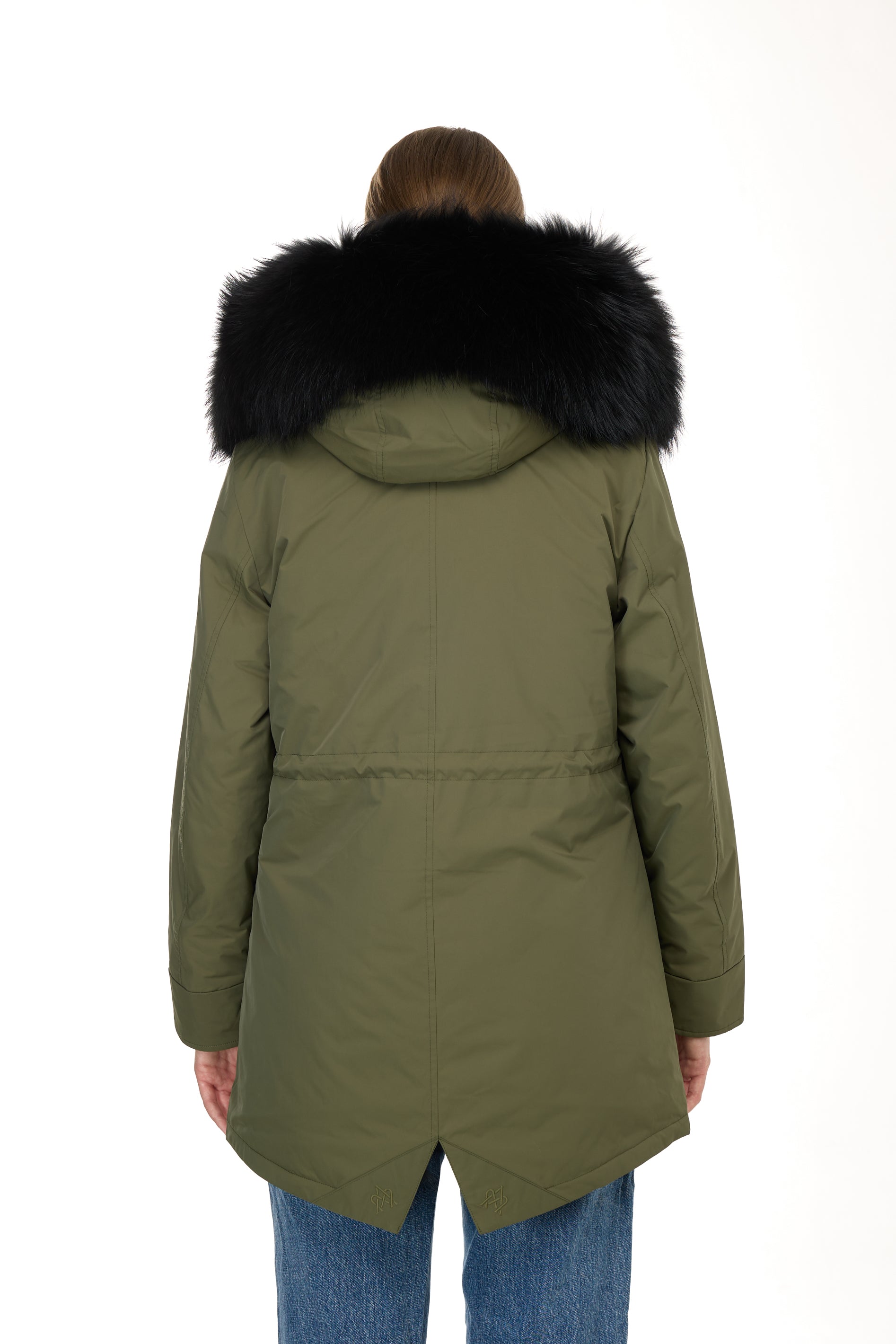 Parka long Urban BLACK in Misto Cotone Impermeabile con Gilet
