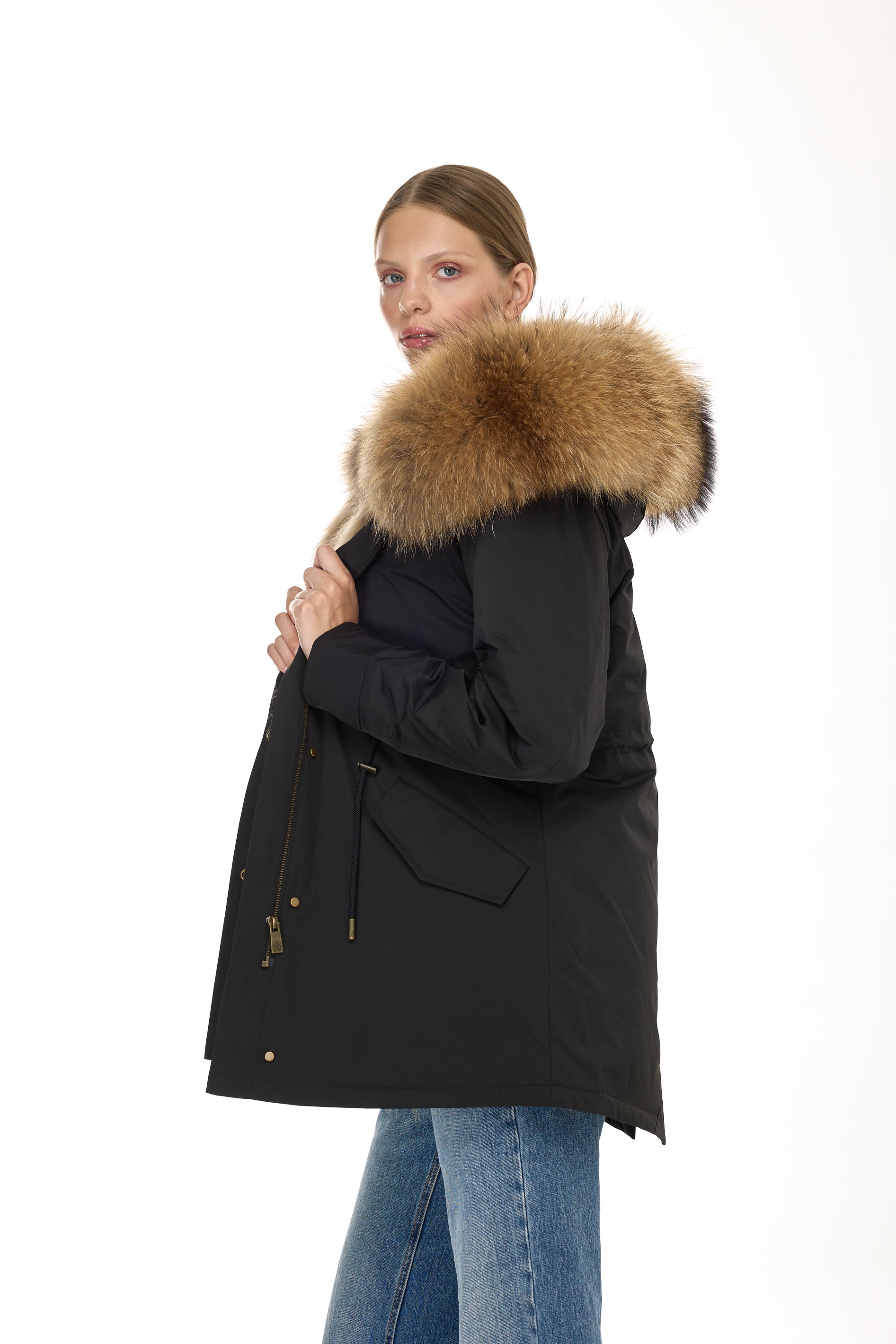 Parka long Urban RACCOON in Misto Cotone Impermeabile con Gilet