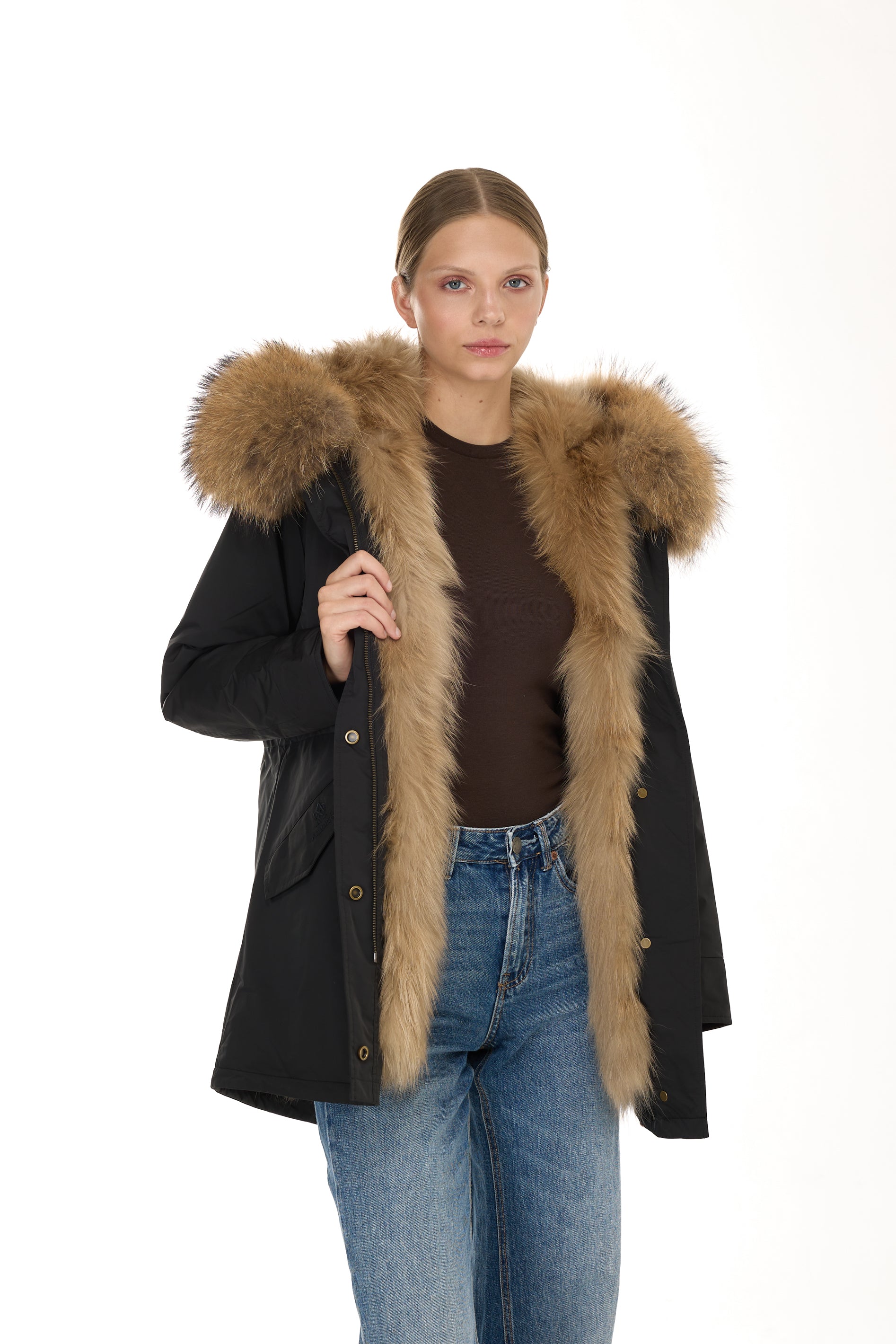 Parka long Urban RACCOON in Misto Cotone Impermeabile con Gilet