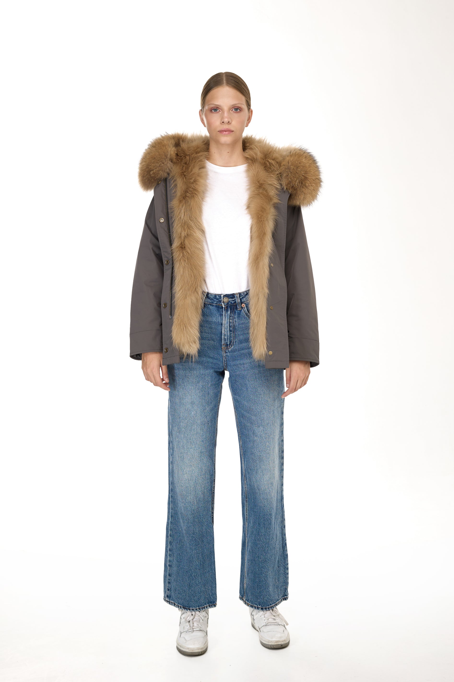 Parka short Urban RACCOON in Misto Cotone Impermeabile con Gilet