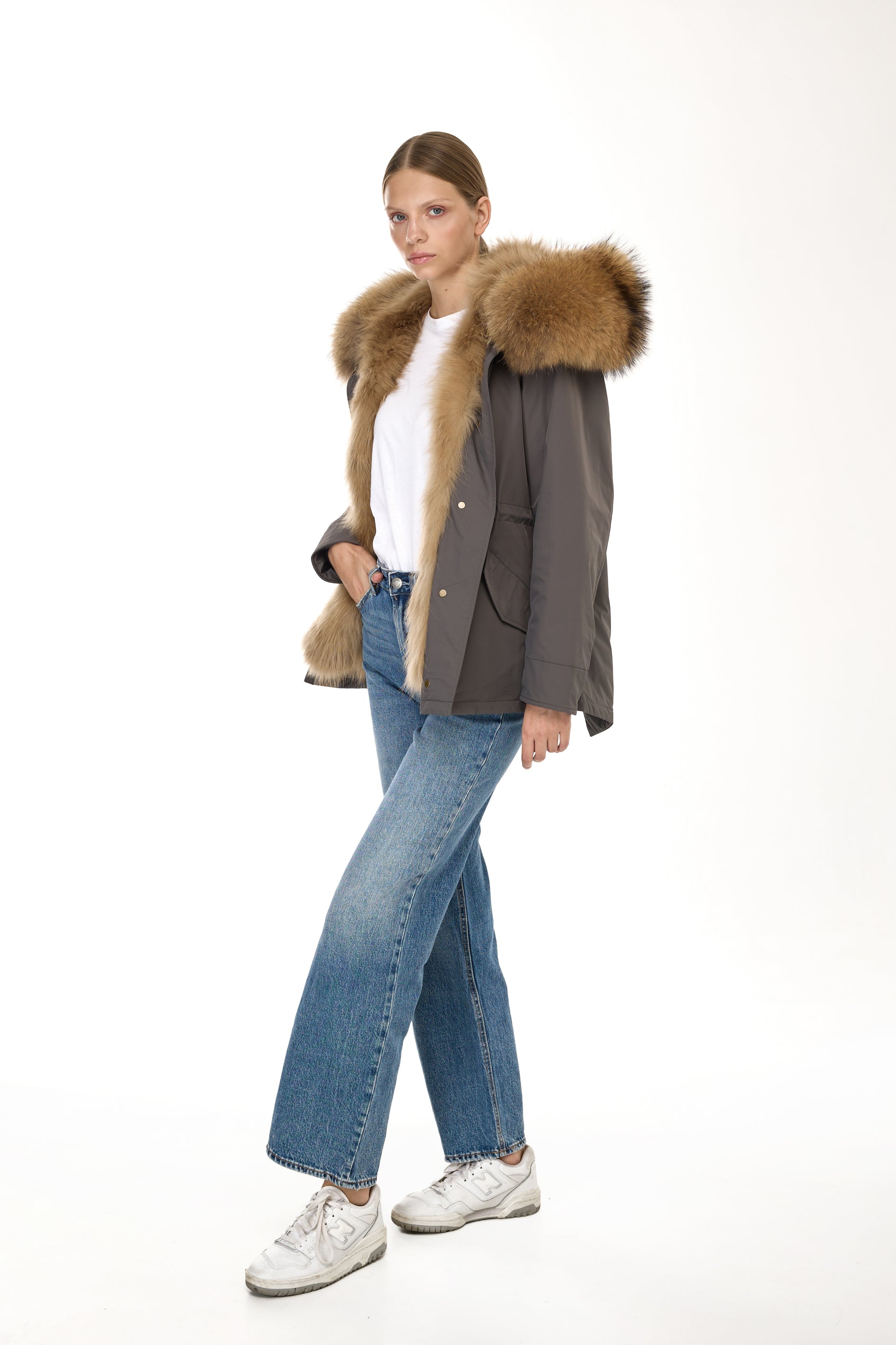 Parka short Urban RACCOON in Misto Cotone Impermeabile con Gilet