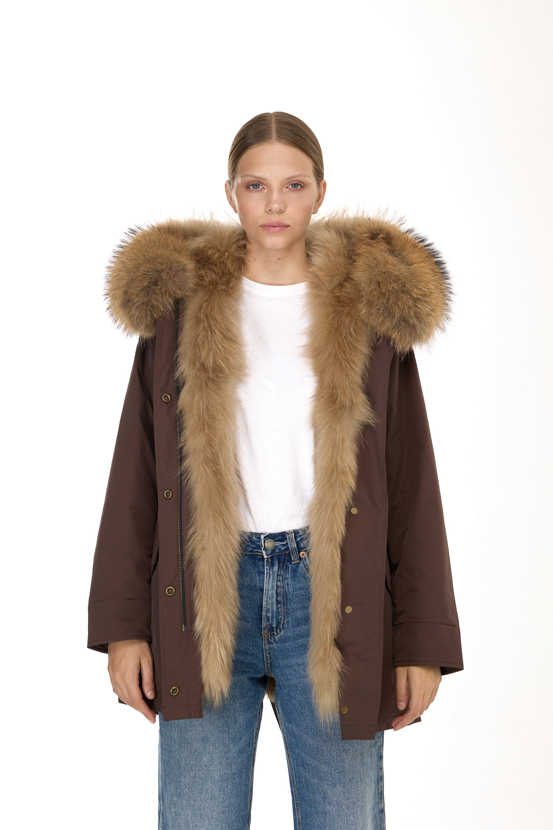 Parka long Urban RACCOON in Misto Cotone Impermeabile con Gilet