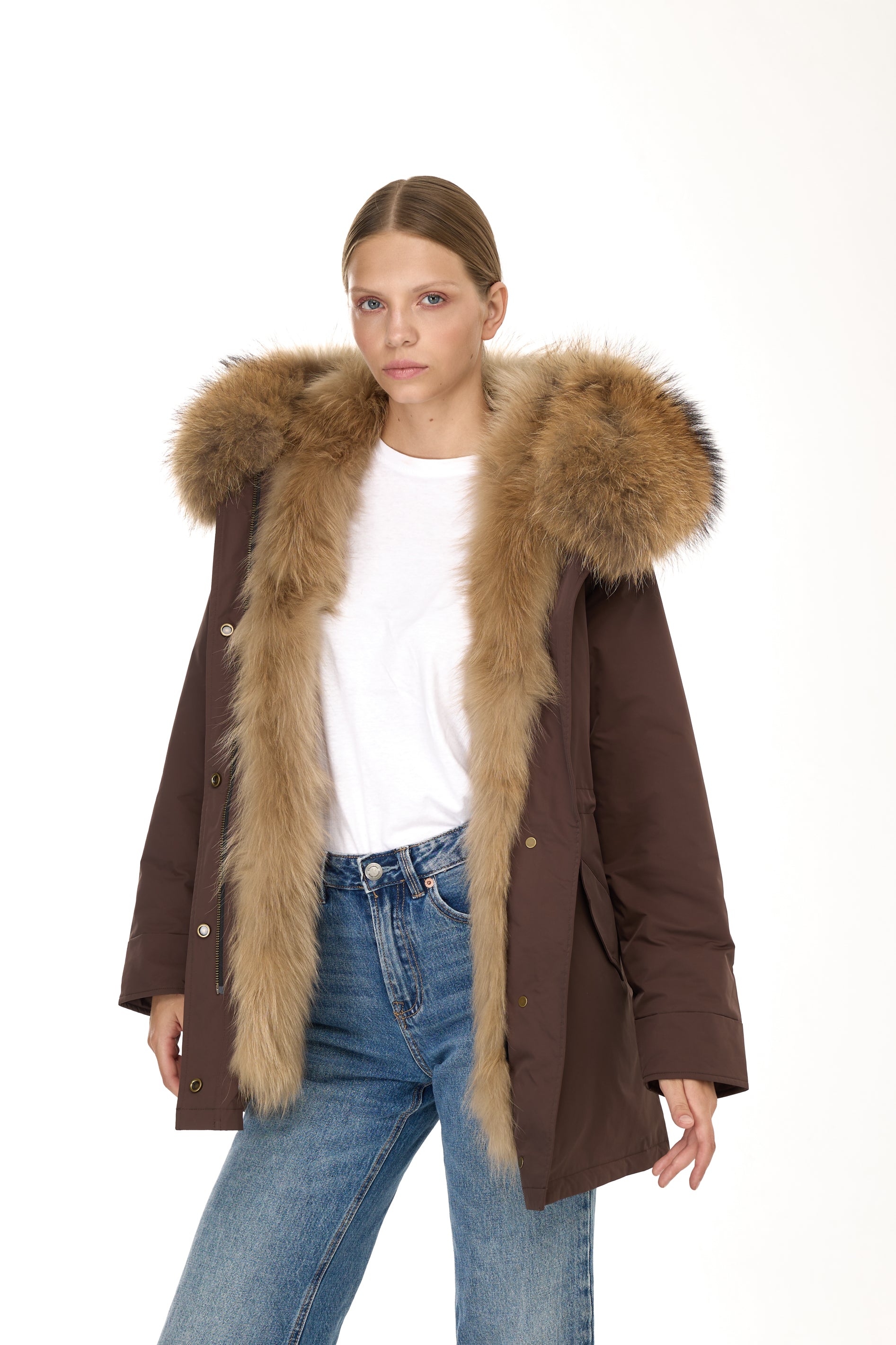 Parka long Urban RACCOON in Misto Cotone Impermeabile con Gilet