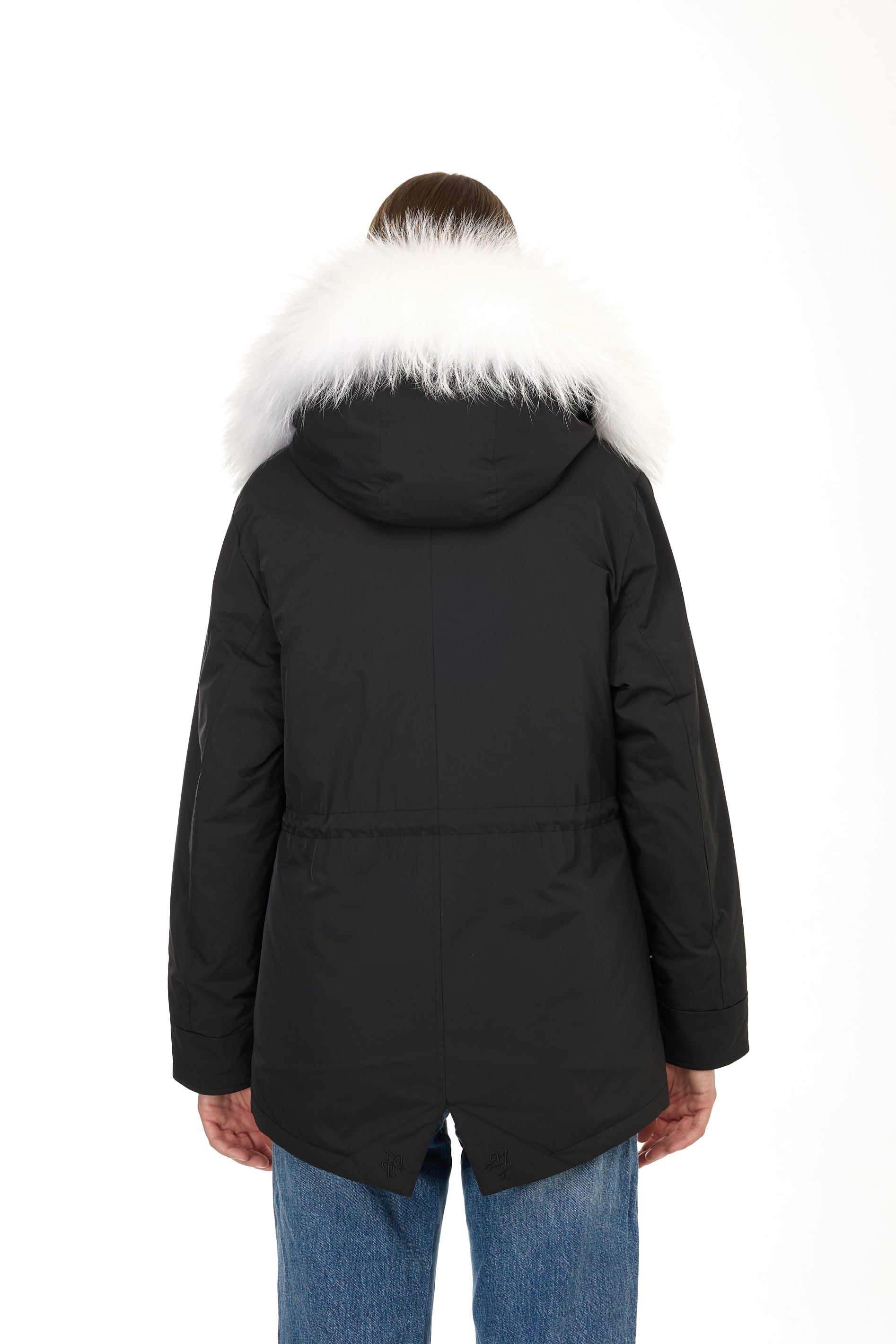 Parka short Urban WHITE in Misto Cotone Impermeabile con Gilet in coyote